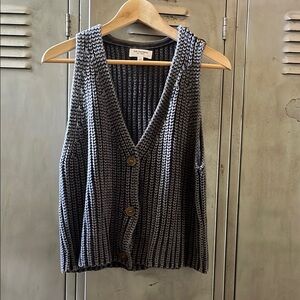 Eesome Charcoal and dark blue Buttoned Vest